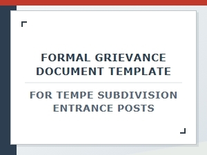 Formal Grievance Template for Tempe Subdivision Mailboxes