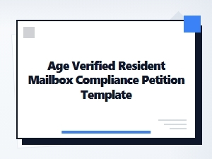 Age Verified Resident Mailbox Compliance Petition Template